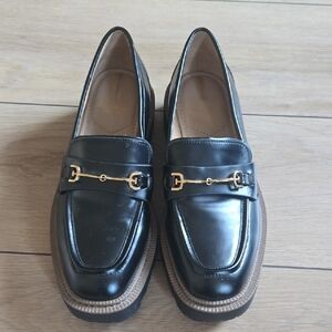 Sam Edelman Laurs Lug-sole Loafers with a gold-tone horsebit detail Sz 7